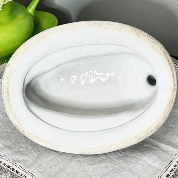 Vintage Duck Bird Oval Covered Casserole Dish Tureen Chinese Export Asian‎ Lotus